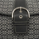 Coach Grey/Black Leather Canvas Soho Buckle Flap Shoulder Bag