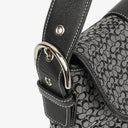 Coach Grey/Black Leather Canvas Soho Buckle Flap Shoulder Bag