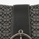 Coach Grey/Black Leather Canvas Soho Buckle Flap Shoulder Bag