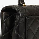 Chanel Kelly Top Handle Black Quilted Lambskin Bag