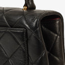 Chanel Kelly Top Handle Black Quilted Lambskin Bag