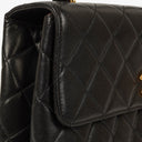 Chanel Kelly Top Handle Black Quilted Lambskin Bag