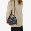 Chanel Navy Lambskin Chevron Quilted Small Trendy CC Flap Bag