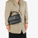 Chanel Navy Lambskin Chevron Quilted Small Trendy CC Flap Bag