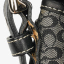 Coach Grey/Black Leather Canvas Soho Buckle Flap Shoulder Bag