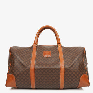 Celine Vintage Macadam Triomphe Brown Travel Bag