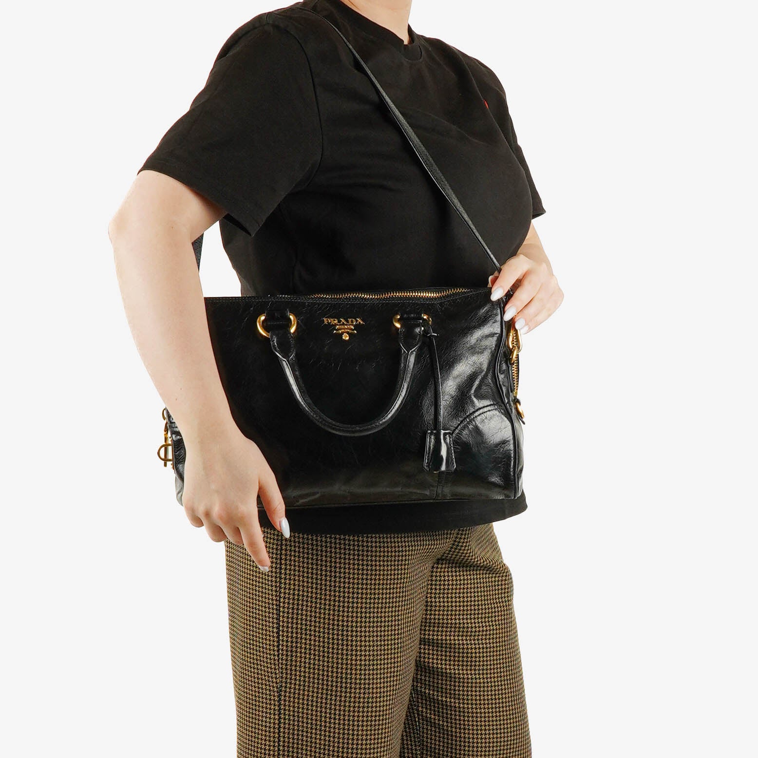 Prada Vitello Shine Leather Bag
