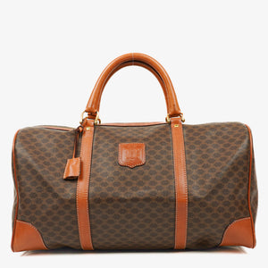 Celine Vintage Macadam Triomphe Brown Travel Bag