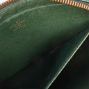 Louis Vuitton Taiga Green Leather Pochette Baikal Clutch Bag