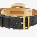 Hermes Kelly Noir Epsom Leather Gold Plated Watch