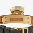 Hermes Kelly Noir Epsom Leather Gold Plated Watch