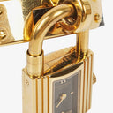 Hermes Kelly Noir Epsom Leather Gold Plated Watch