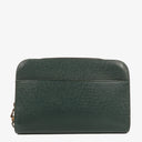 Louis Vuitton Taiga Green Leather Pochette Baikal Clutch Bag