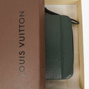 Louis Vuitton Taiga Green Leather Pochette Baikal Clutch Bag