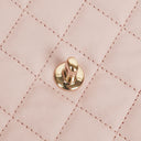 Chanel Light Pink Quilted Lambskin Flap Bag Champaigne Gold - Tone Hardware