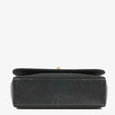 Chanel Vintage Small Single Flap In Black Quilted Jersey And Leather With 24K Gold-Plated Hardware