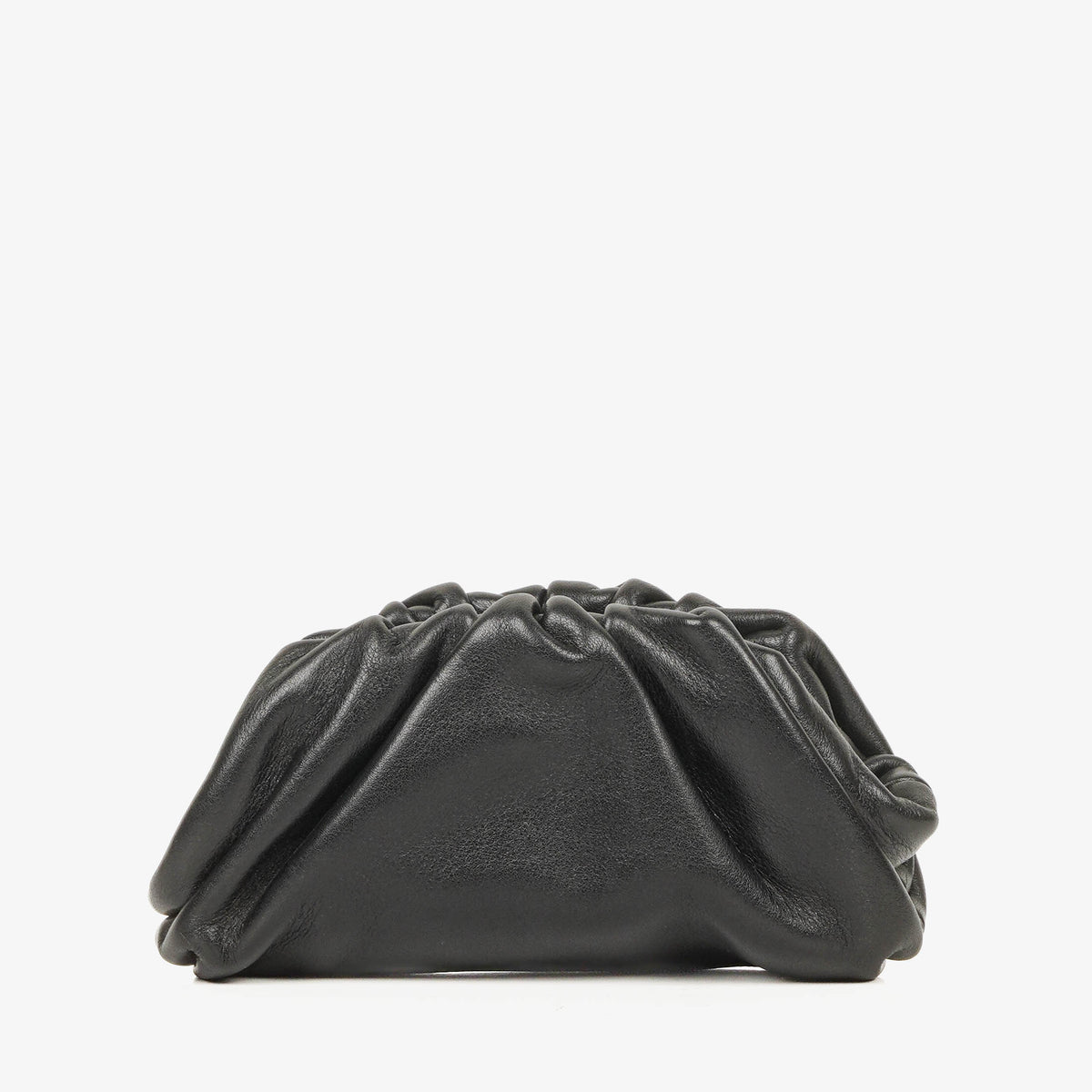 Bottega Veneta Nano Pouch With Strap In Black Calfskin