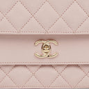 Chanel Light Pink Quilted Lambskin Flap Bag Champaigne Gold - Tone Hardware