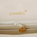 Chanel Diana White Quilted Lambskin Vintage Small Flap Bag With 24K Gold-Plated Hardware