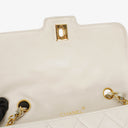Chanel Diana White Quilted Lambskin Vintage Small Flap Bag With 24K Gold-Plated Hardware