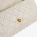 Chanel Diana White Quilted Lambskin Vintage Small Flap Bag With 24K Gold-Plated Hardware