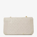 Chanel Diana White Quilted Lambskin Vintage Small Flap Bag With 24K Gold-Plated Hardware