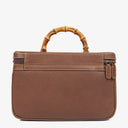 Gucci Vintage Bamboo Brown Leather Vanity Case Bag