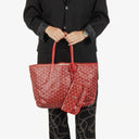 Goyard Saint Louis Red Chevron Print Coated Canvas Tote Bag