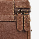 Gucci Vintage Bamboo Brown Leather Vanity Case Bag