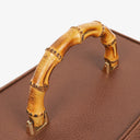 Gucci Vintage Bamboo Brown Leather Vanity Case Bag