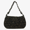 Bolso de Hombro Chanel Camellia en Ante Grabado con Cadena
