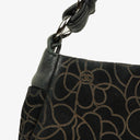 Bolso de Hombro Chanel Camellia en Ante Grabado con Cadena
