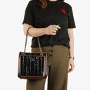 Chanel Patent Leather Chocolate Bar Quilted Tote