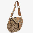 Coach Beige Leather Canvas Soho Buckle Flap Shoulder Bag