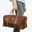 Celine Vintage Macadam Triomphe Brown Travel Bag