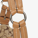 Coach Beige Leather Canvas Soho Buckle Flap Shoulder Bag