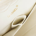 Chanel Small Classic Vintage Double Flap Bag White Quilted Lambskin 24K Gold-Plated Hardware