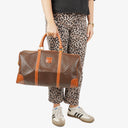Celine Vintage Macadam Triomphe Brown Travel Bag