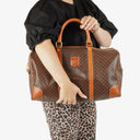 Celine Vintage Macadam Triomphe Brown Travel Bag