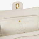 Chanel Small Classic Vintage Double Flap Bag White Quilted Lambskin 24K Gold-Plated Hardware