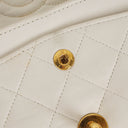 Chanel Small Classic Vintage Double Flap Bag White Quilted Lambskin 24K Gold-Plated Hardware