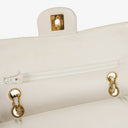 Chanel Small Classic Vintage Double Flap Bag White Quilted Lambskin 24K Gold-Plated Hardware