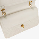 Chanel Small Classic Vintage Double Flap Bag White Quilted Lambskin 24K Gold-Plated Hardware