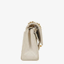 Chanel Small Classic Vintage Double Flap Bag White Quilted Lambskin 24K Gold-Plated Hardware
