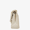 Chanel Small Classic Vintage Double Flap Bag White Quilted Lambskin 24K Gold-Plated Hardware