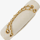 Chanel Small Classic Vintage Double Flap Bag White Quilted Lambskin 24K Gold-Plated Hardware