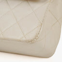 Chanel Small Classic Vintage Double Flap Bag White Quilted Lambskin 24K Gold-Plated Hardware