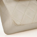 Chanel Small Classic Vintage Double Flap Bag White Quilted Lambskin 24K Gold-Plated Hardware