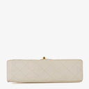 Chanel Small Classic Vintage Double Flap Bag White Quilted Lambskin 24K Gold-Plated Hardware