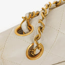 Chanel Small Classic Vintage Double Flap Bag White Quilted Lambskin 24K Gold-Plated Hardware